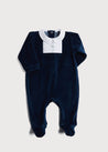 Polo Collar Velour Nightwear in Navy (0-12mths)m Nightwear  from Pepa London US