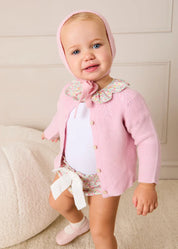Openwork Cardigan In Pink (6mths-10yrs)