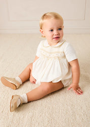 The White Hand Smocked Baby Girl Romper Look Look from Pepa London US