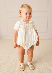 The White Hand Smocked Baby Girl Romper Look Look from Pepa London US