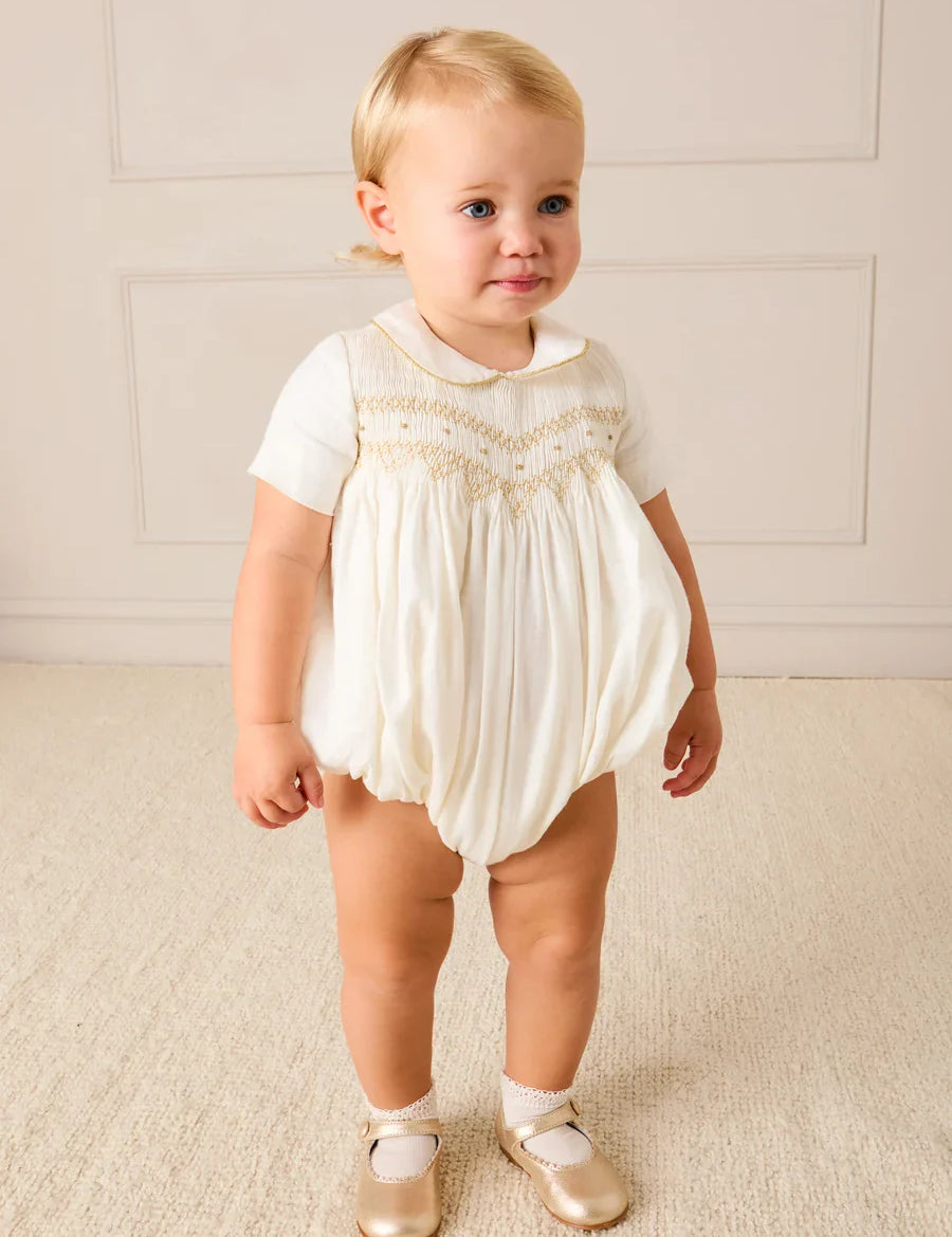 Leather Mary Jane Baby Shoes in Gold (20-26EU) SHOES from Pepa London US