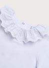 Frill Collar Long Sleeve Bodysuit in White (0mths-3yrs) Tops & Bodysuits from Pepa London US