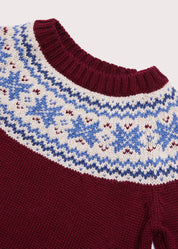 Classic Fair Isle Merino Wool Jumper in Burgundy (12mths-10yrs) KNITWEAR from Pepa London US