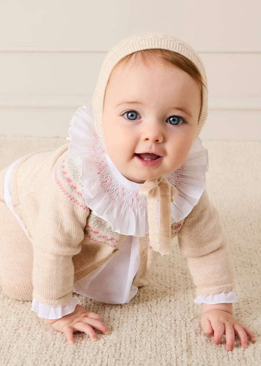 Fair Isle Jacquard Knitted Set in White (1mth-12mths) Knitted Sets from Pepa London US