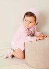 Openwork Cotton Knitted Bonnet in Pink (S-L) BONNETS from Pepa London US