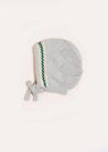 Fair Isle Detail Knitted Bonnet in Grey (S-L) Knitted Acc  from Pepa London US