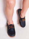 Soft Leather Boat Shoes in Navy (26-34EU) Shoes  from Pepa London US