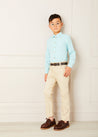 Plain Five Pocket Chino Trousers in Camel (4-10yrs) Trousers  from Pepa London