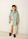 Double Breasted Coat with Detachable Hood in Green (18mths-10yrs) Coats  from Pepa London US