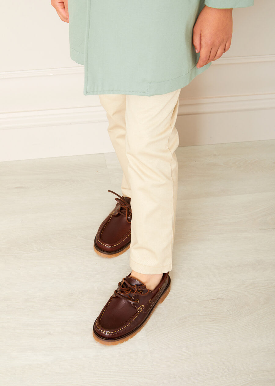 Plain Five Pocket Chino Trousers in Camel (4-10yrs) Trousers from Pepa London US