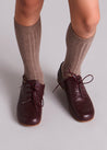 Leather Lace-Up Burgundy Shoes (20-34EU) Shoes  from Pepa London US