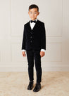 Velvet Three Button Blazer Jacket In Black (4-10yrs) COATS  from Pepa London US