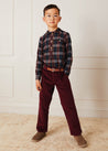 Corduroy Trousers in Burgundy (4-10yrs) Trousers  from Pepa London US