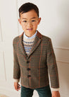 Check Tweed Three Button Blazer Jacket In Brown (4-10yrs) COATS  from Pepa London US