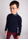 Plain Crewneck Jumper in Navy (12mths-10yrs) Knitwear  from Pepa London US