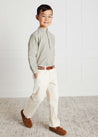 Pocket Detail Chino Trousers in Beige (4-10yrs) Trousers  from Pepa London US