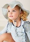 Matilda Floral Print Beach Hat in Blue (1-8yrs) Accessories  from Pepa London US