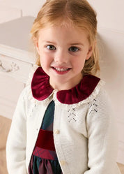 Grovesnor Tartan Lace Detail Velvet Bow Dress in Red (12mths-12yrs) Dresses from Pepa London US