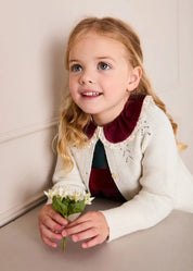Grovesnor Tartan Lace Detail Velvet Bow Dress in Red (12mths-12yrs) Dresses from Pepa London US