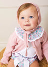 Openwork Knitted Bonnet in Pink (S-L) Knitted Accessories  from Pepa London US