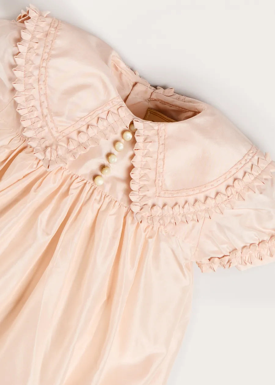 The Royal Silk Romper in Rose (6mths-3yrs) from Pepa London US