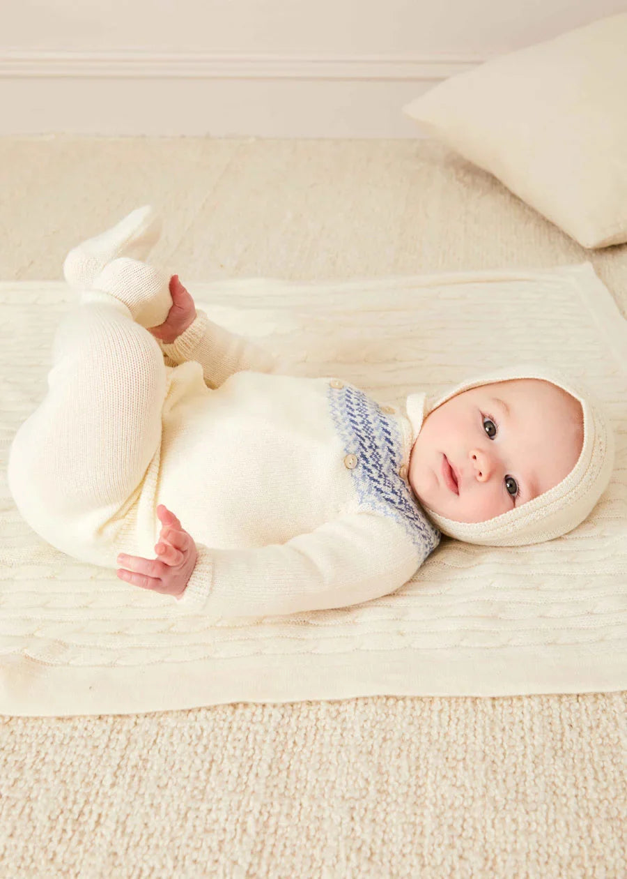 Fair Isle Knitted Set in Cream (1-9mths) Knitted Sets from Pepa London US