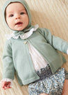 Two Button Baby Cardigan in Green (1-9mths) Knitwear from Pepa London US