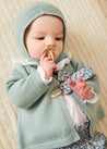 Two Button Baby Cardigan in Green (1-9mths) Knitwear  from Pepa London US