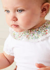 Cordelia Embroidered Double Collar Bodysuit in Pink Made with Liberty Fabric TOPS & BODYSUITS from Pepa London US