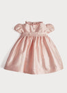 Girls Silk Hand Smocked Celebration Dress in Pink (12mths-10yrs) Dresses from Pepa London US