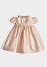 Girls Silk Hand Smocked Celebration Dress in Pink (6mths-10yrs) Dresses from Pepa London US