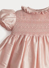 Girls Silk Hand Smocked Celebration Dress in Pink (12mths-10yrs) Dresses from Pepa London US