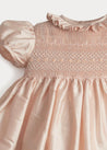 Girls Silk Hand Smocked Celebration Dress in Pink (6mths-10yrs) Dresses from Pepa London US