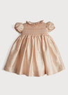 Girls Silk Hand Smocked Celebration Dress in Pink (12mths-10yrs) Dresses  from Pepa London US