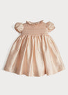 Girls Silk Hand Smocked Celebration Dress in Pink (6mths-10yrs) Dresses from Pepa London US