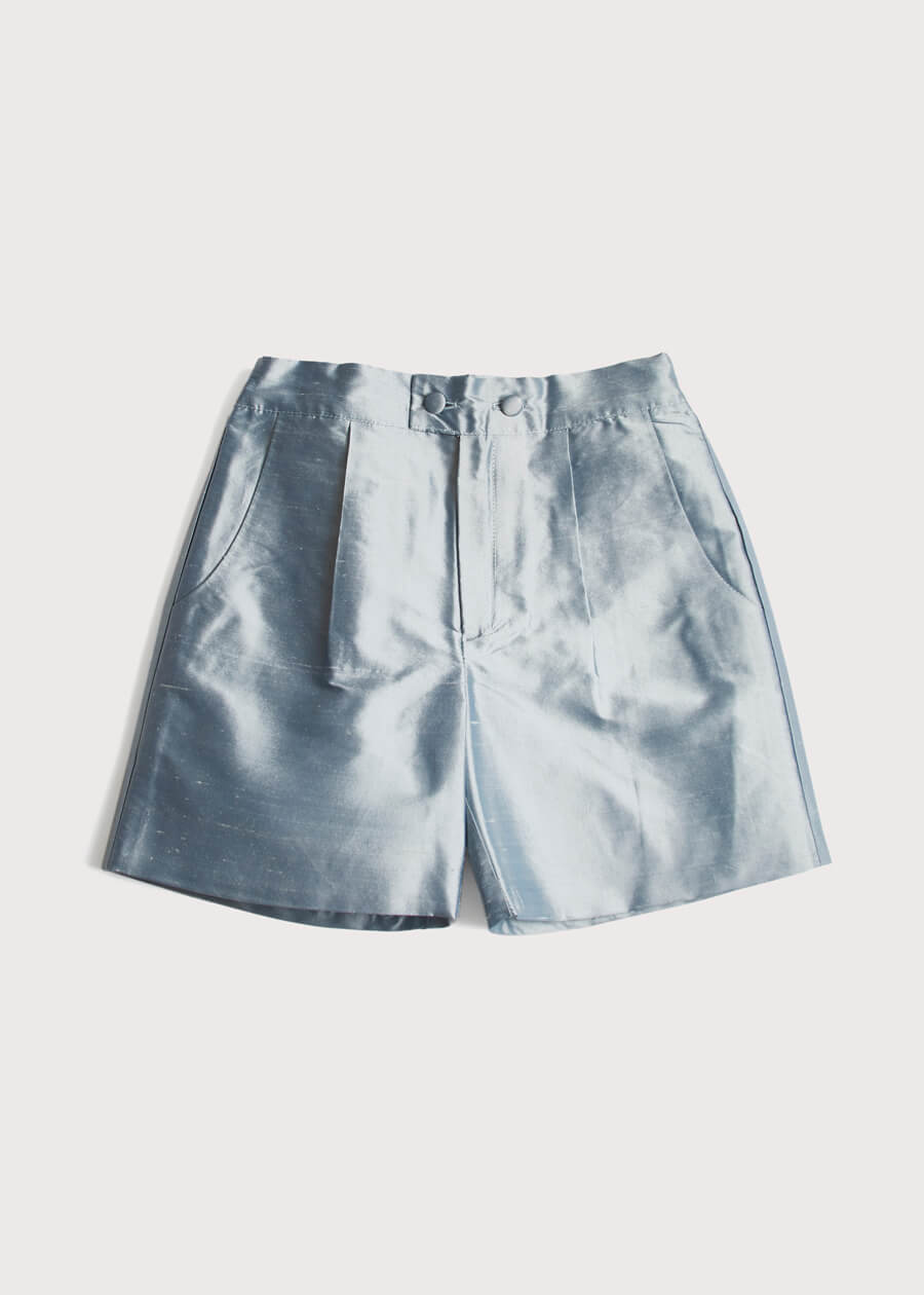 Boys Celebration Shorts Blue silk (4-10yrs) SHORTS from Pepa London