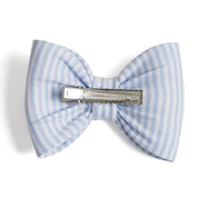 Big Bow Clip in Light Blue Oxford Stripes HAIR ACCESSORIES from Pepa London US