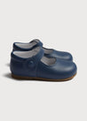 Leather Mary Jane Baby Shoes in French Blue (20-26EU) Shoes from Pepa London US