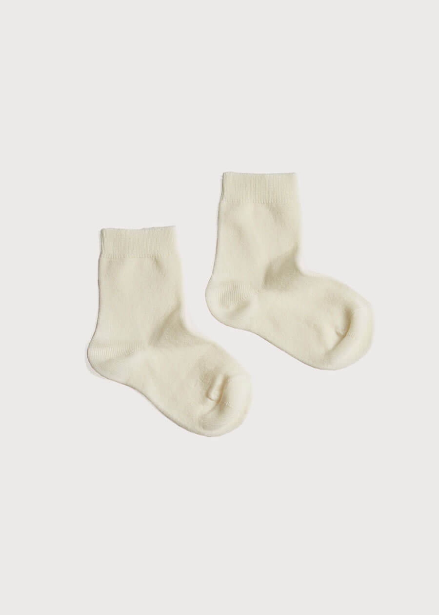 Cotton Short Socks Cream (0mths-10yrs) Socks from Pepa London US