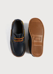 Soft Leather Boat Shoes in Navy (26-34EU) SHOES from Pepa London US