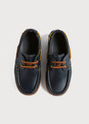 Soft Leather Boat Shoes in Navy (26-34EU) Shoes from Pepa London US