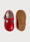 T-Bar Red Leather Baby Shoes (20-24EU) Shoes  from Pepa London US