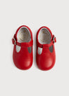 T-Bar Red Leather Baby Shoes (20-24EU) Shoes  from Pepa London US