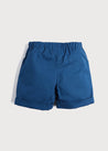 Classic Turn-up Hem Cotton Shorts in French Blue (18mths-3yrs) Shorts  from Pepa London US