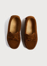 Suede Loafers in Camel Brown (25-34EU) Shoes  from Pepa London US