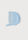 Blue Striped Cotton Bonnet (0-6mths) Knitted Accessories  from Pepa London US