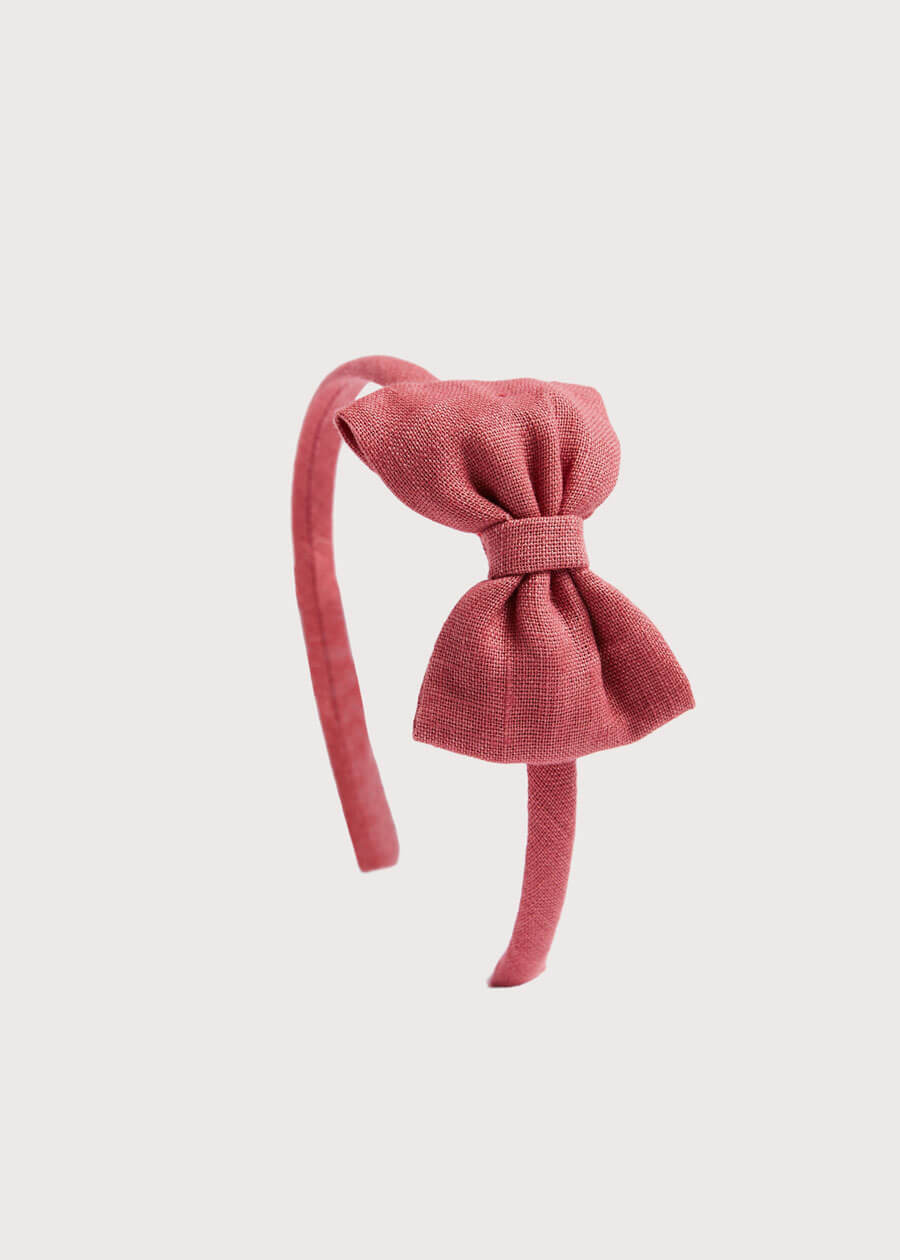 Raspberry Linen Hairband Hair Accessories from Pepa London US