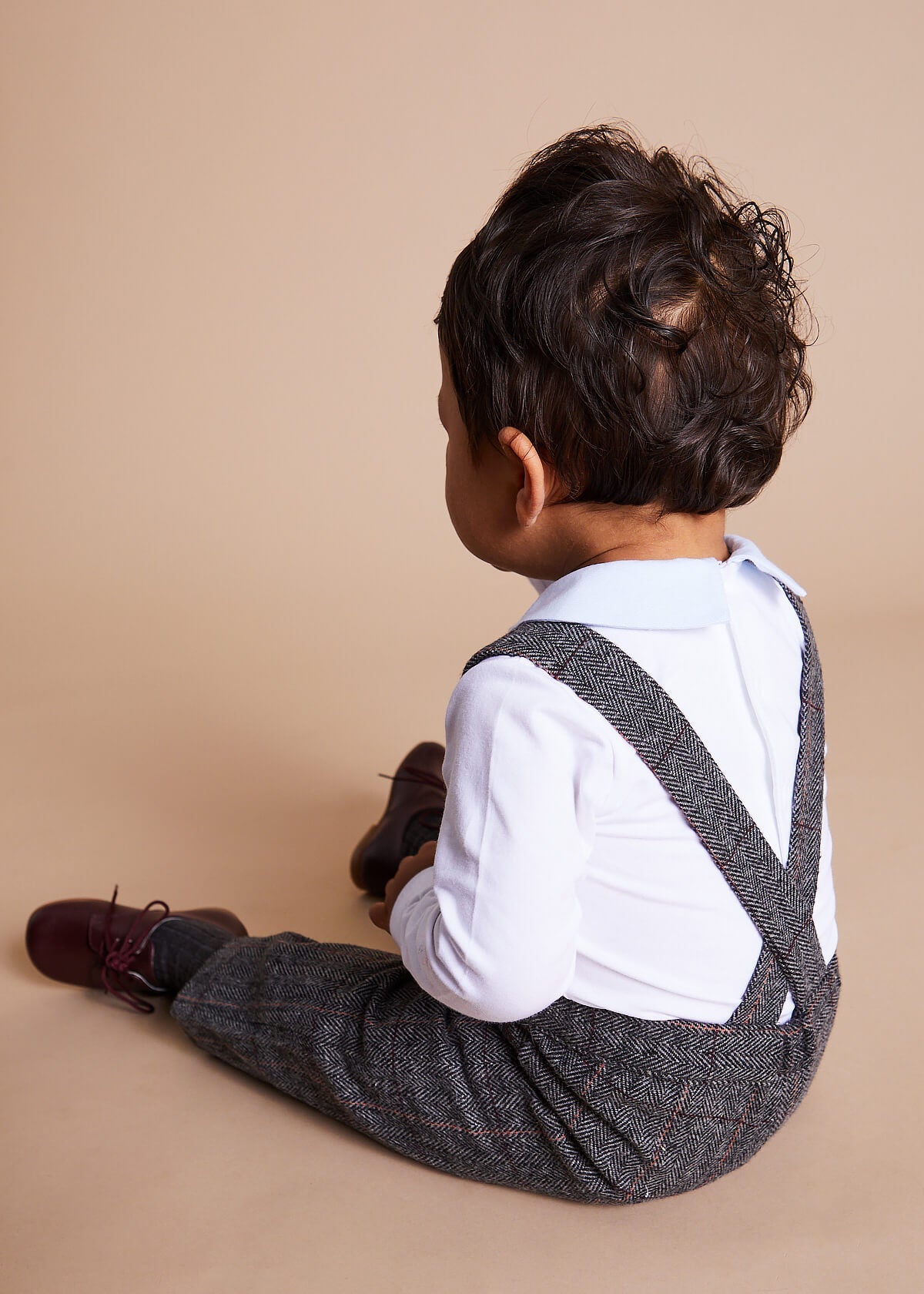 Contrast Polo Collar Long Sleeve Top in White (2-4yrs) TOPS & BODYSUITS from Pepa London US