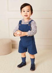 Wool Front Pocket Dungarees in Blue (18mths-5yrs) Dungarees from Pepa London US