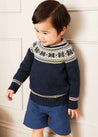 Wool Front Pocket Dungarees in Blue (18mths-4yrs) Dungarees  from Pepa London US